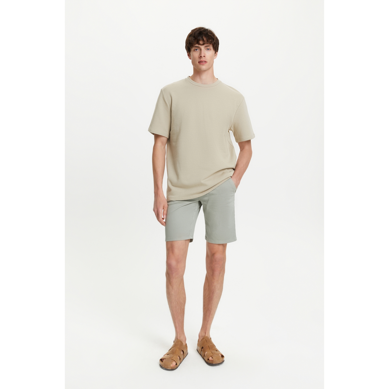 BİSİKLET YAKA KISA KOLLU SWEATSHIRT