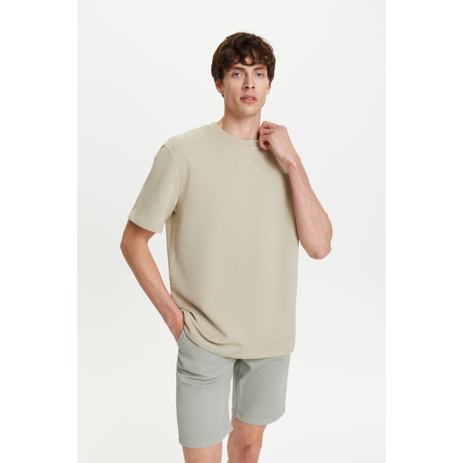 BİSİKLET YAKA KISA KOLLU SWEATSHIRT