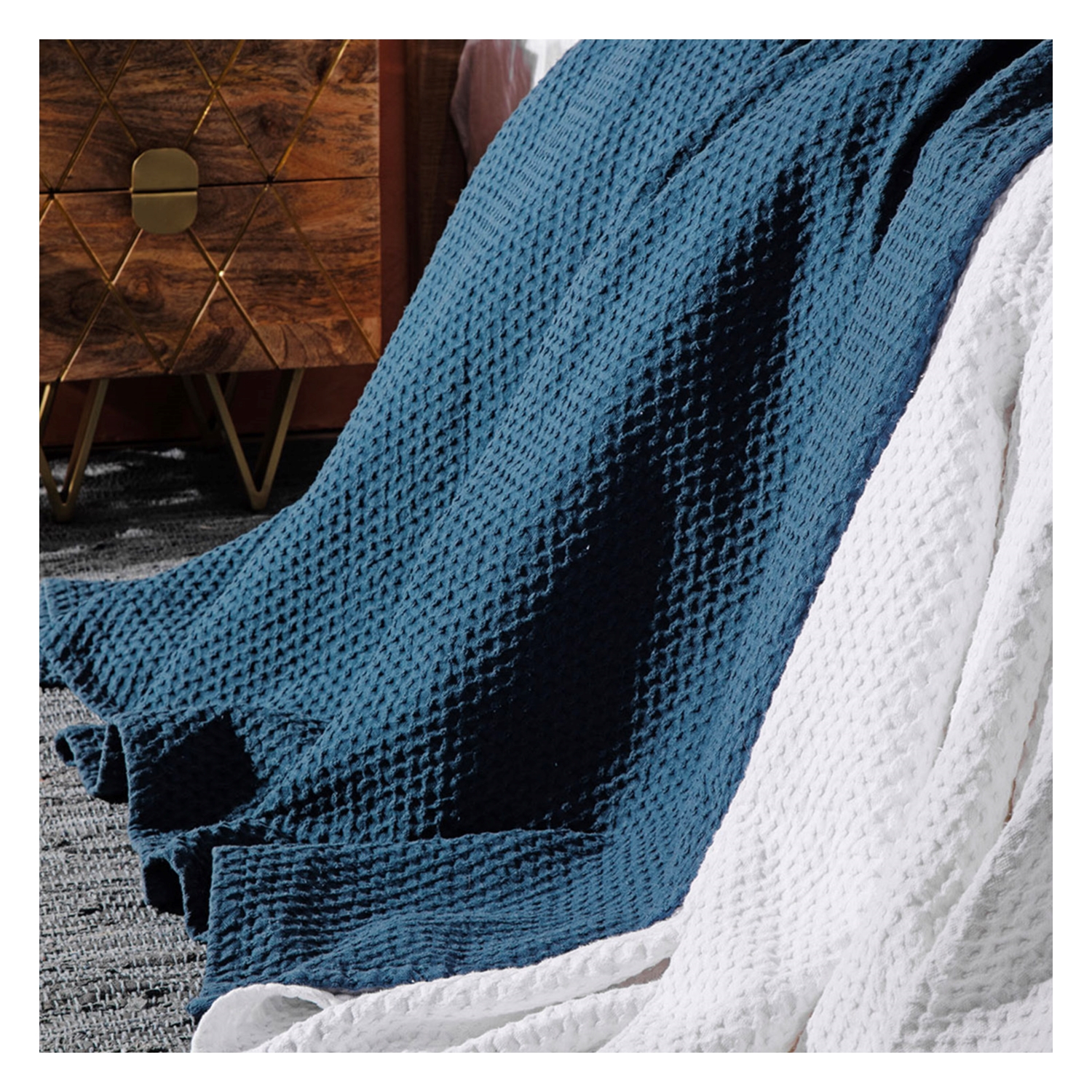 OTTO YATAK ÖRTÜSÜ TAKIMI ÇİFT KİŞİLİK LACİVERT 240X260