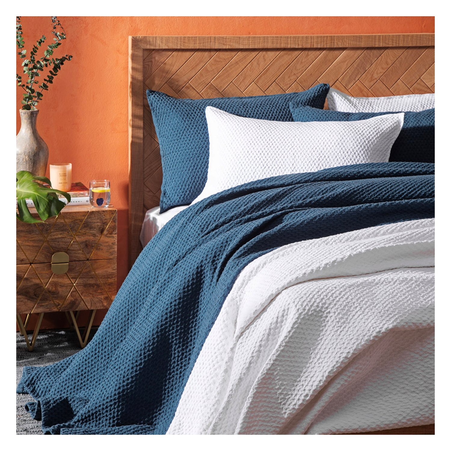 OTTO YATAK ÖRTÜSÜ TAKIMI ÇİFT KİŞİLİK LACİVERT 240X260