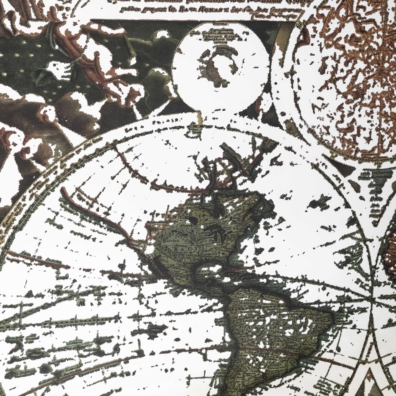 HARİTALI DUVAR AYNASI BEYAZ 120X100 CM