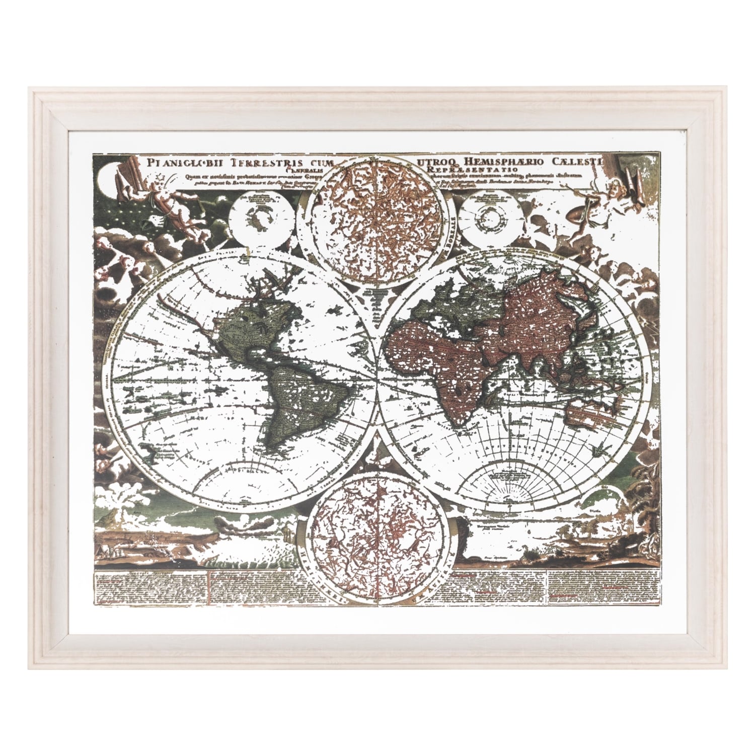 HARİTALI DUVAR AYNASI BEYAZ 120X100 CM