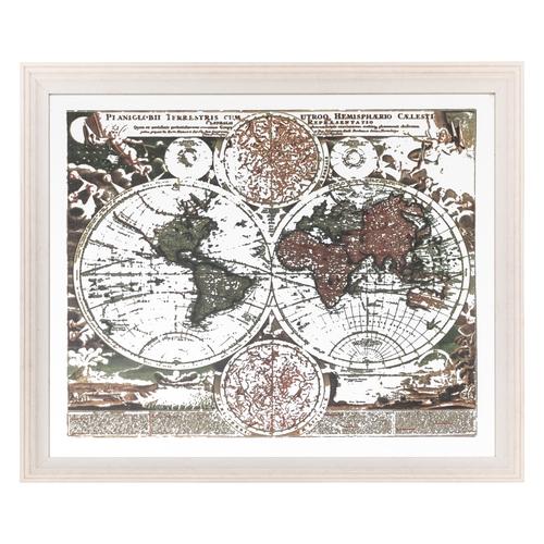  HARİTALI DUVAR AYNASI BEYAZ 120X100 CM