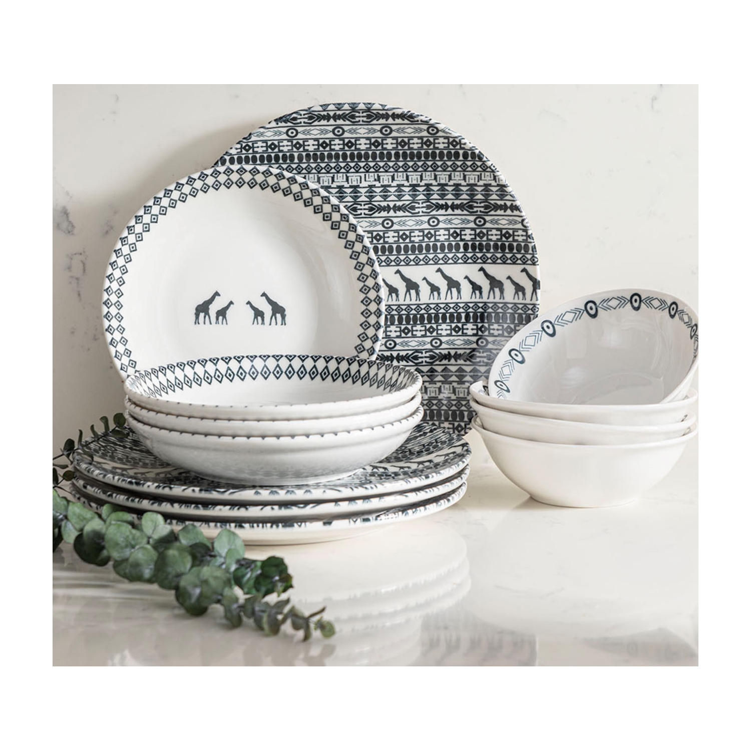 NEW AGE PORSELEN YEMEK TAKIMI 12 PARÇA - GIRAFFE
