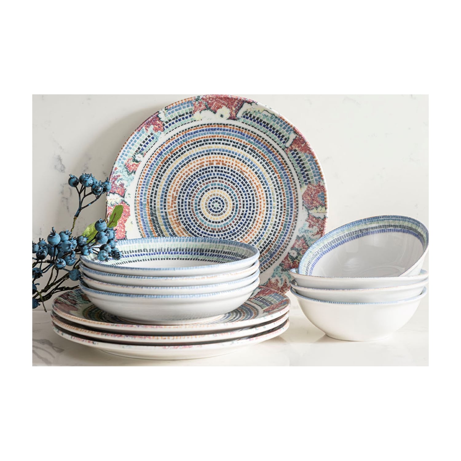 NEW AGE PORSELEN YEMEK TAKIMI 12 PARÇA -MOSAIC