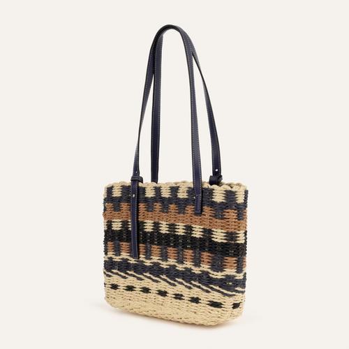  RENK BLOKLU HASIR EL ÇANTASI