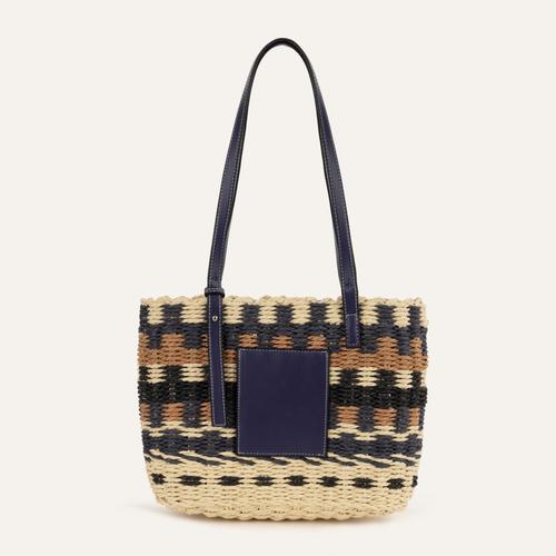  RENK BLOKLU HASIR EL ÇANTASI