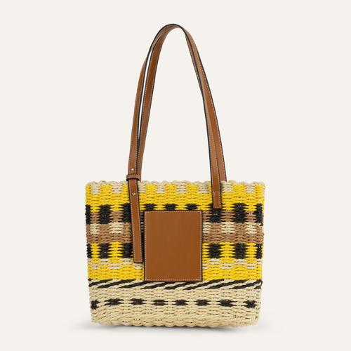  RENK BLOKLU HASIR EL ÇANTASI