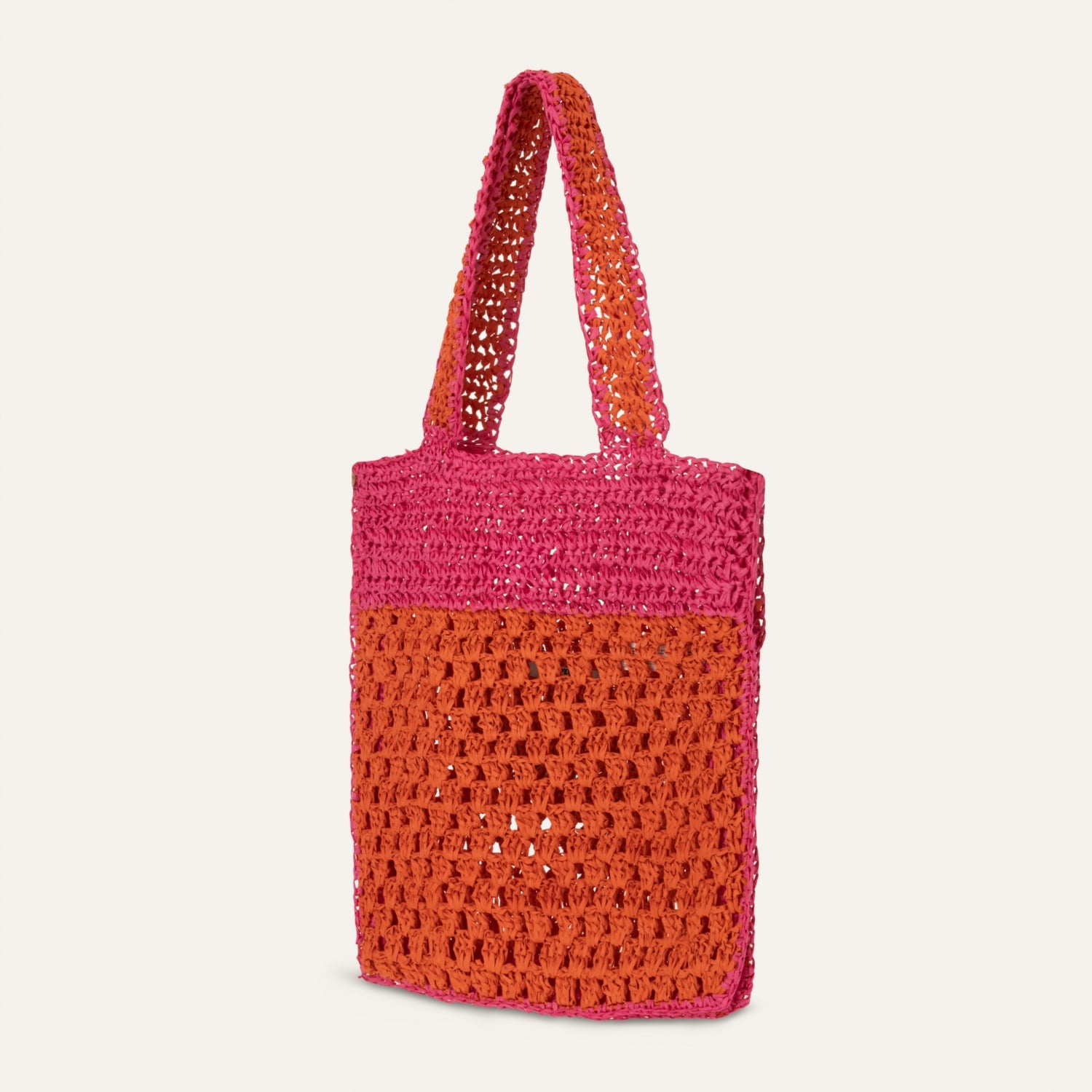 RENK BLOKLU HASIR EL ÇANTASI