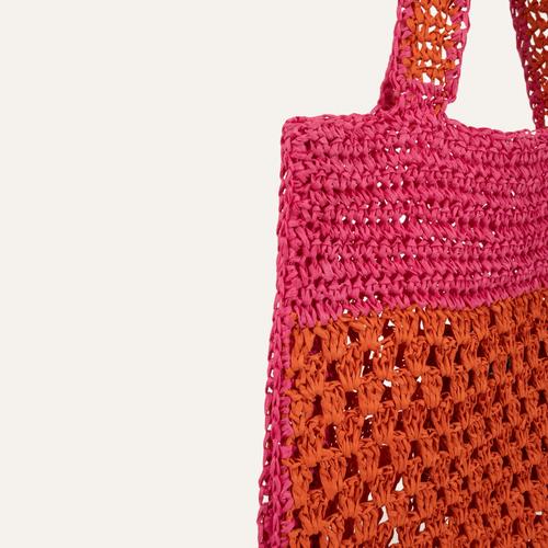  RENK BLOKLU HASIR EL ÇANTASI