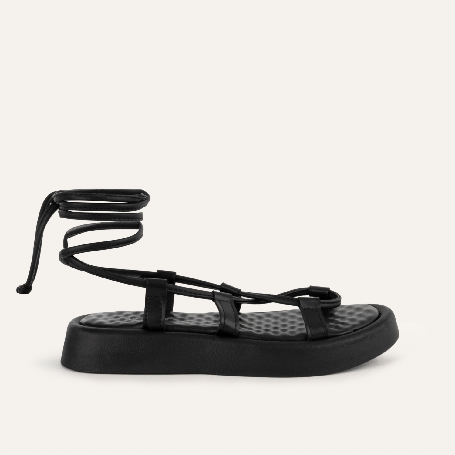 DERİ GÖRÜNÜMLÜ SANDALET