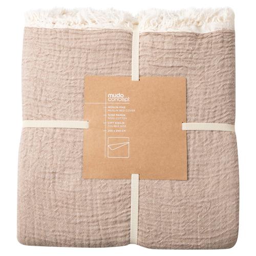  MÜSLİN PİKE EKRU BEJ ÇİFT K. 200X240
