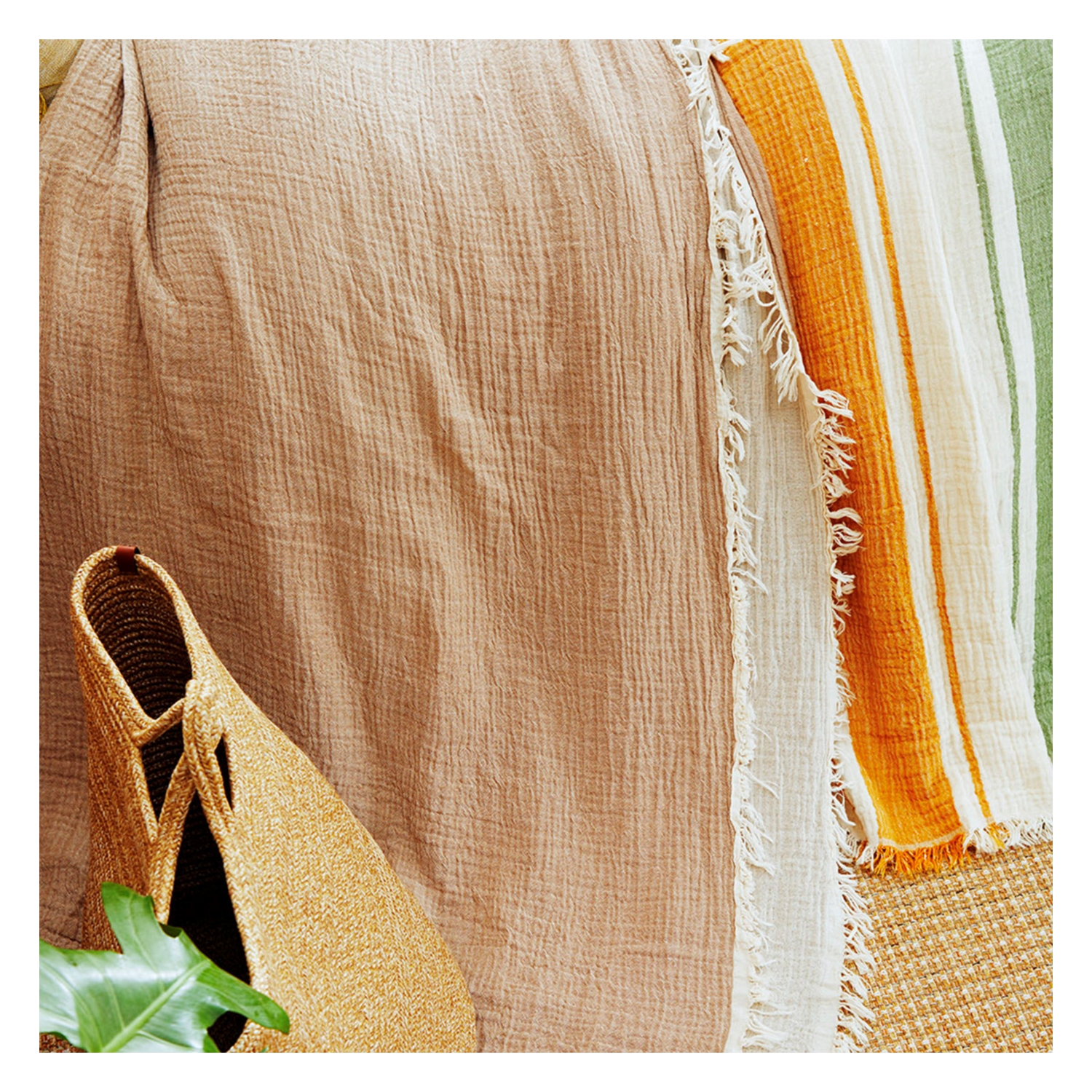 MÜSLİN PİKE EKRU BEJ ÇİFT K. 200X240