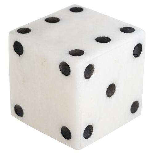  LUCKY DICE MERMER BİBLO BEYAZ 10X10 CM