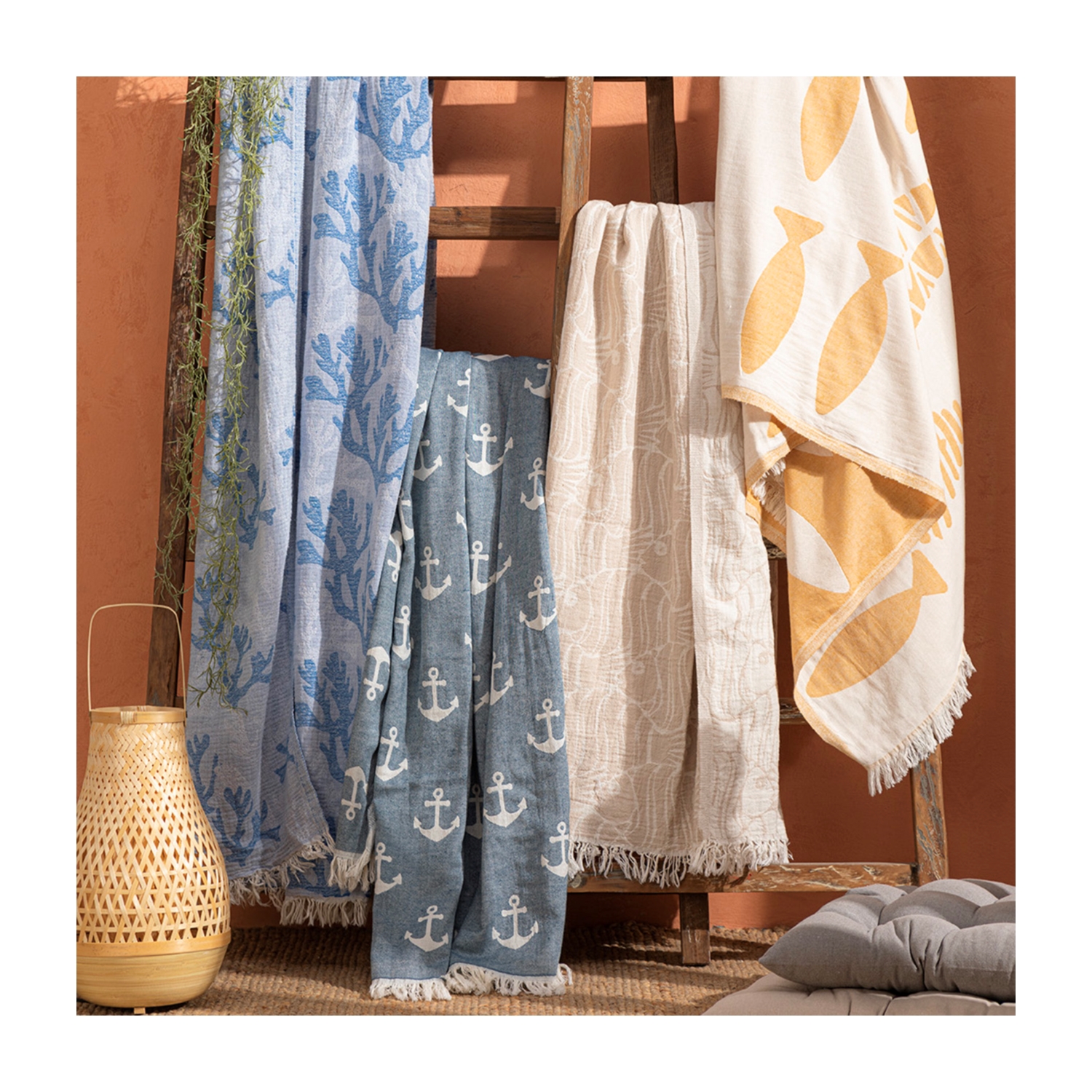 MERCAN DESENLİ ÇİFT TARAFLI PEŞTAMAL 80X160