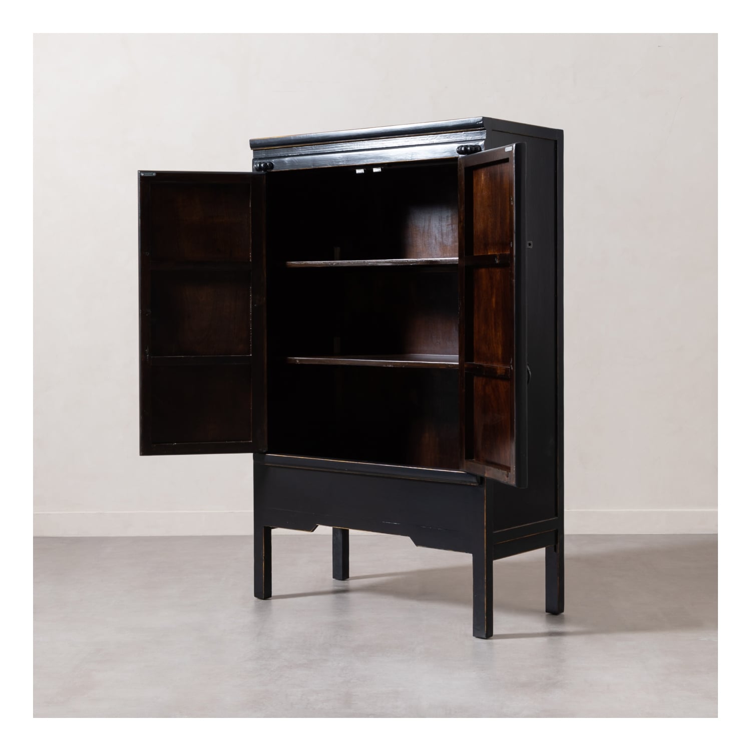 LIJI MASİF AHŞAP DOLAP KARAAĞAÇ