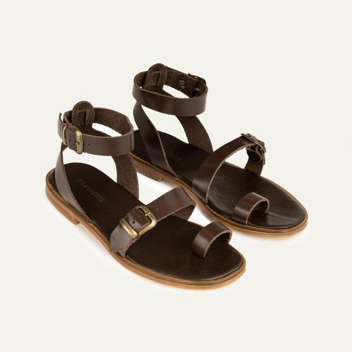  TOKA DETAYLI HAKİKİ DERİ SANDALET