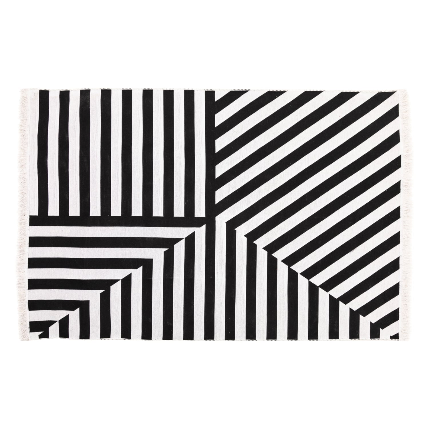 KENNY ÇİFT TARAFLI HALI SİYAH BEYAZ 160X230