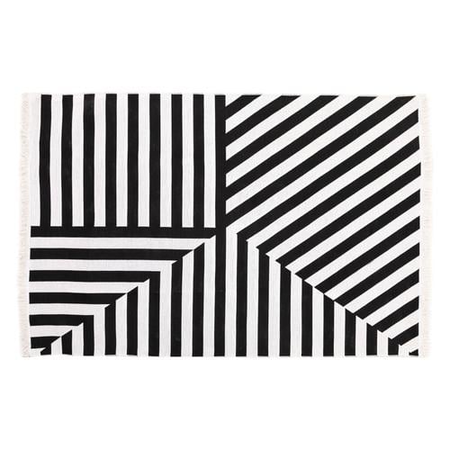  KENNY ÇİFT TARAFLI HALI SİYAH BEYAZ 160X230