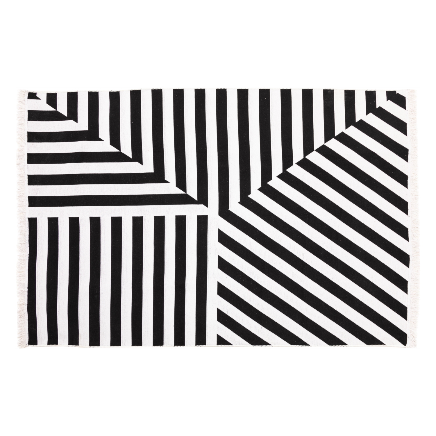 KENNY ÇİFT TARAFLI HALI SİYAH BEYAZ 160X230