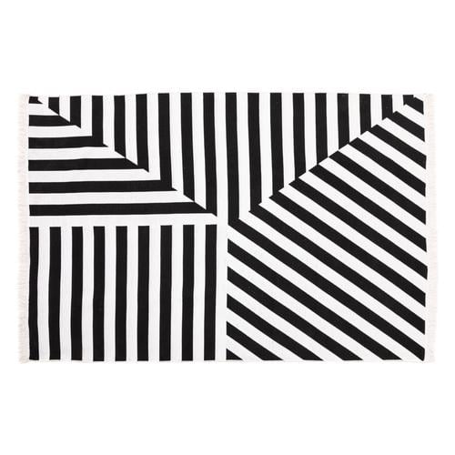  KENNY ÇİFT TARAFLI HALI SİYAH BEYAZ 160X230