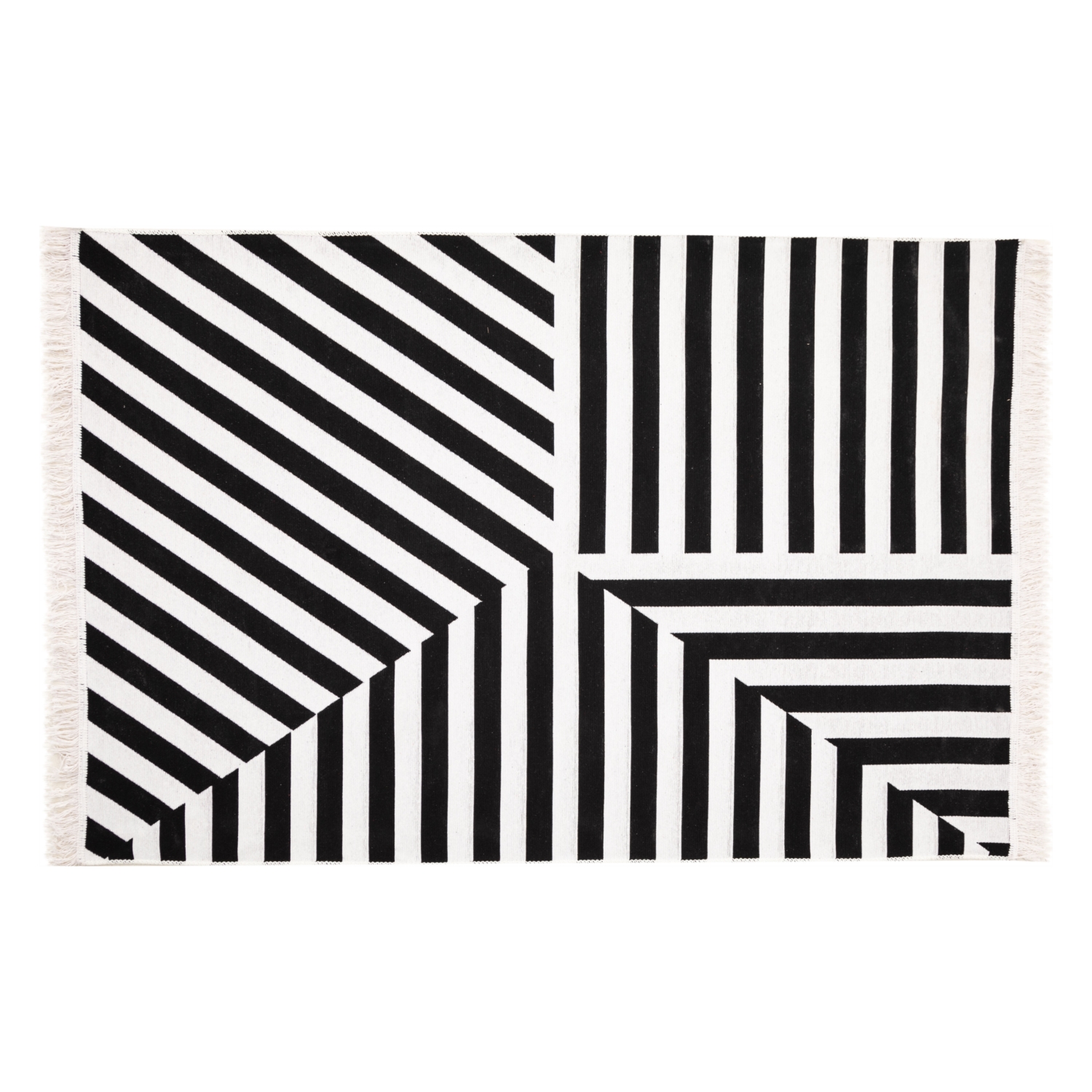 KENNY ÇİFT TARAFLI HALI SİYAH BEYAZ 120X180