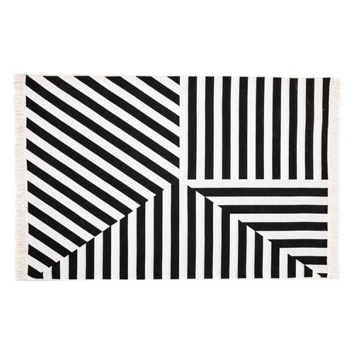  KENNY ÇİFT TARAFLI HALI SİYAH BEYAZ 120X180