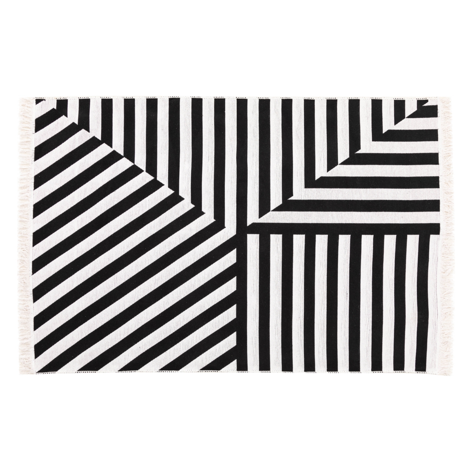 KENNY ÇİFT TARAFLI HALI SİYAH BEYAZ 120X180