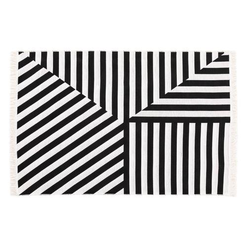  KENNY ÇİFT TARAFLI HALI SİYAH BEYAZ 120X180