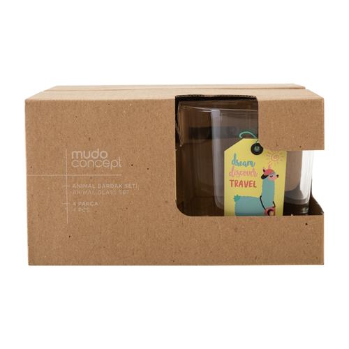  ANIMAL BARDAK SETİ 4LÜ 380 ML