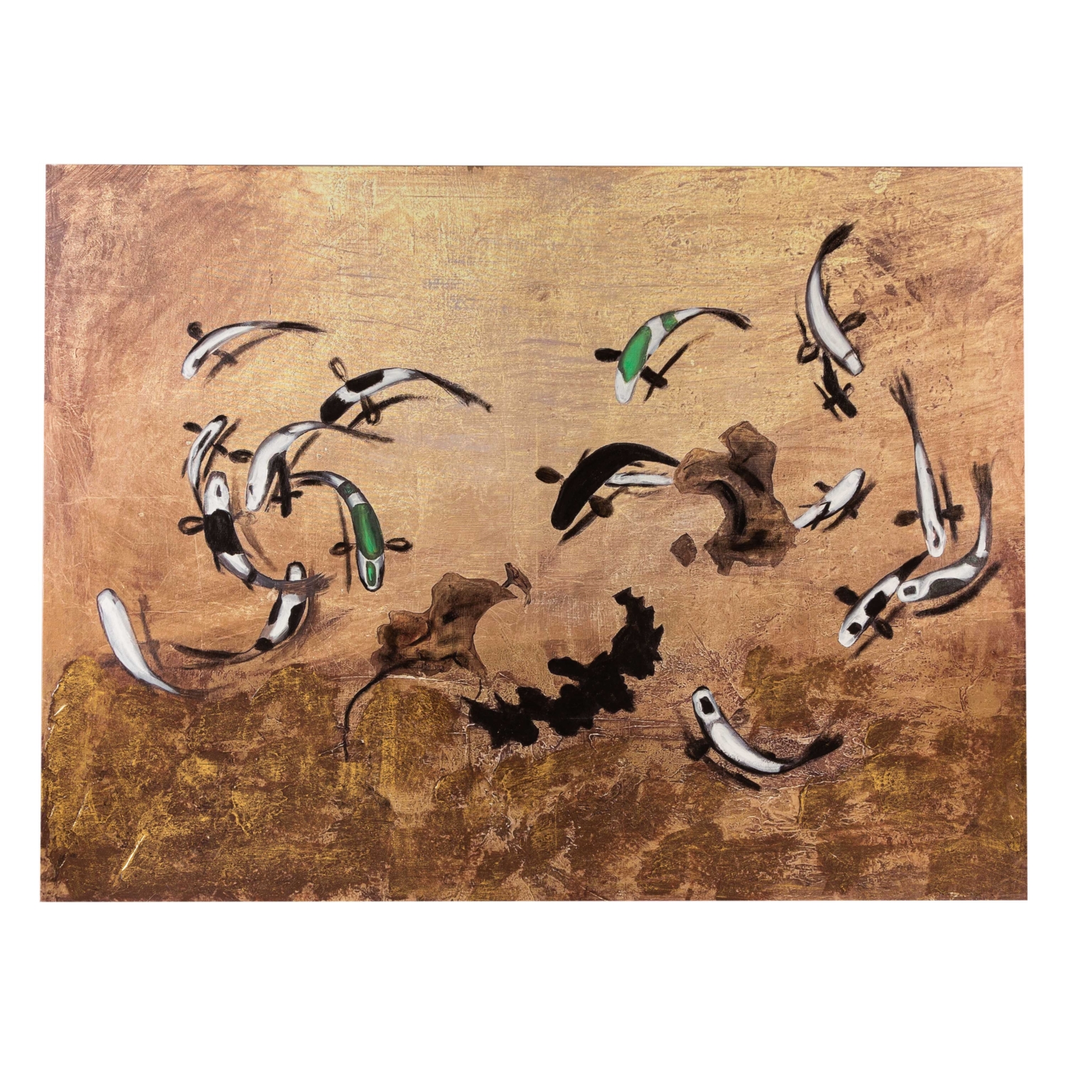 ANTIQUE KOI FISH YAĞLIBOYA TABLO 90X120 CM