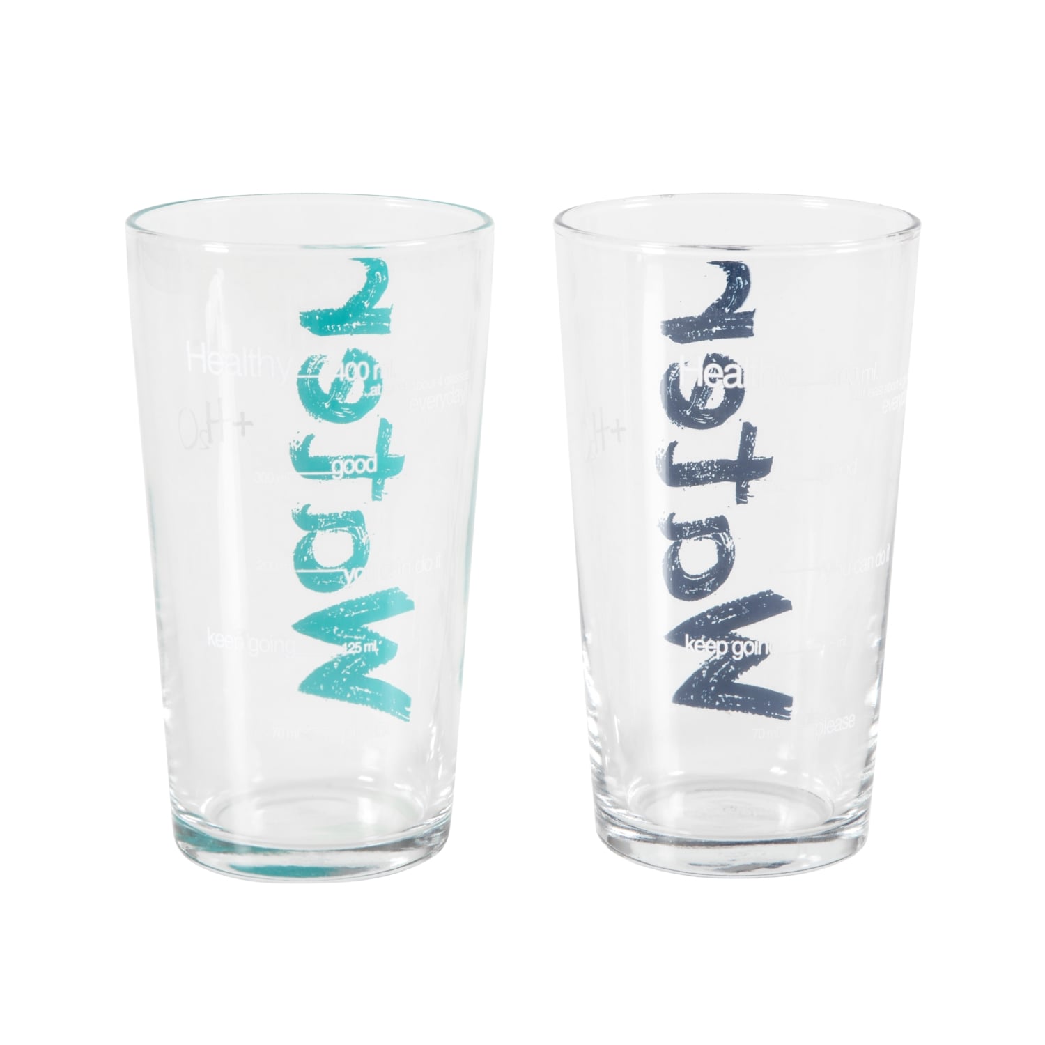 WATER BARDAK 570 ML 2'Lİ SET -MAVİ&TURKUAZ