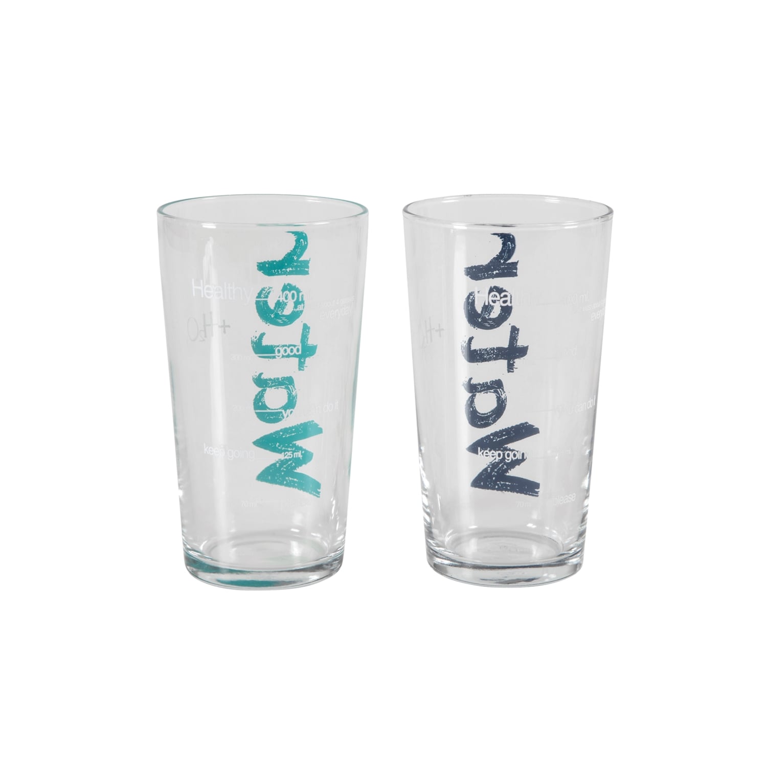 WATER BARDAK 570 ML 2'Lİ SET -MAVİ&TURKUAZ