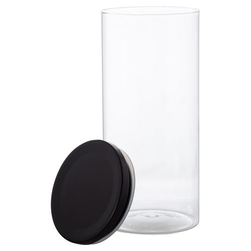  MODERN BOROSILIKAT CAM KAVANOZ 1400 CC SİYAH