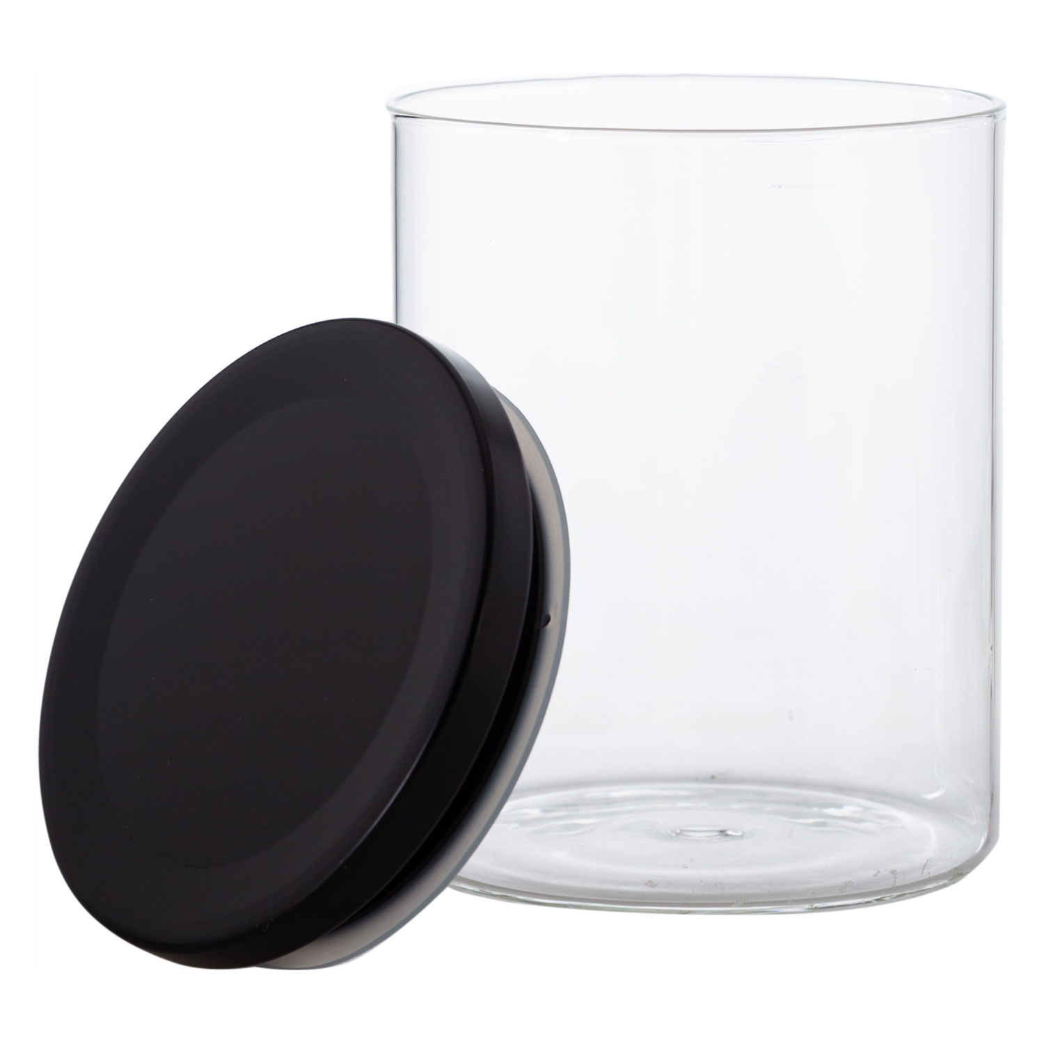 MODERN BOROSILIKAT CAM KAVANOZ  680 CC SİYAH