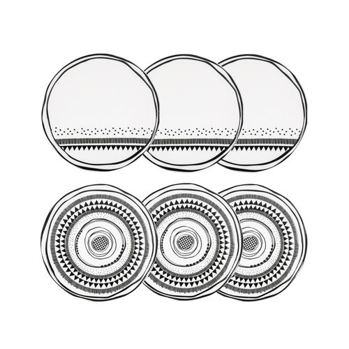  BLACK CHIC PASTA TABAĞI SETİ 6LI - 21 CM