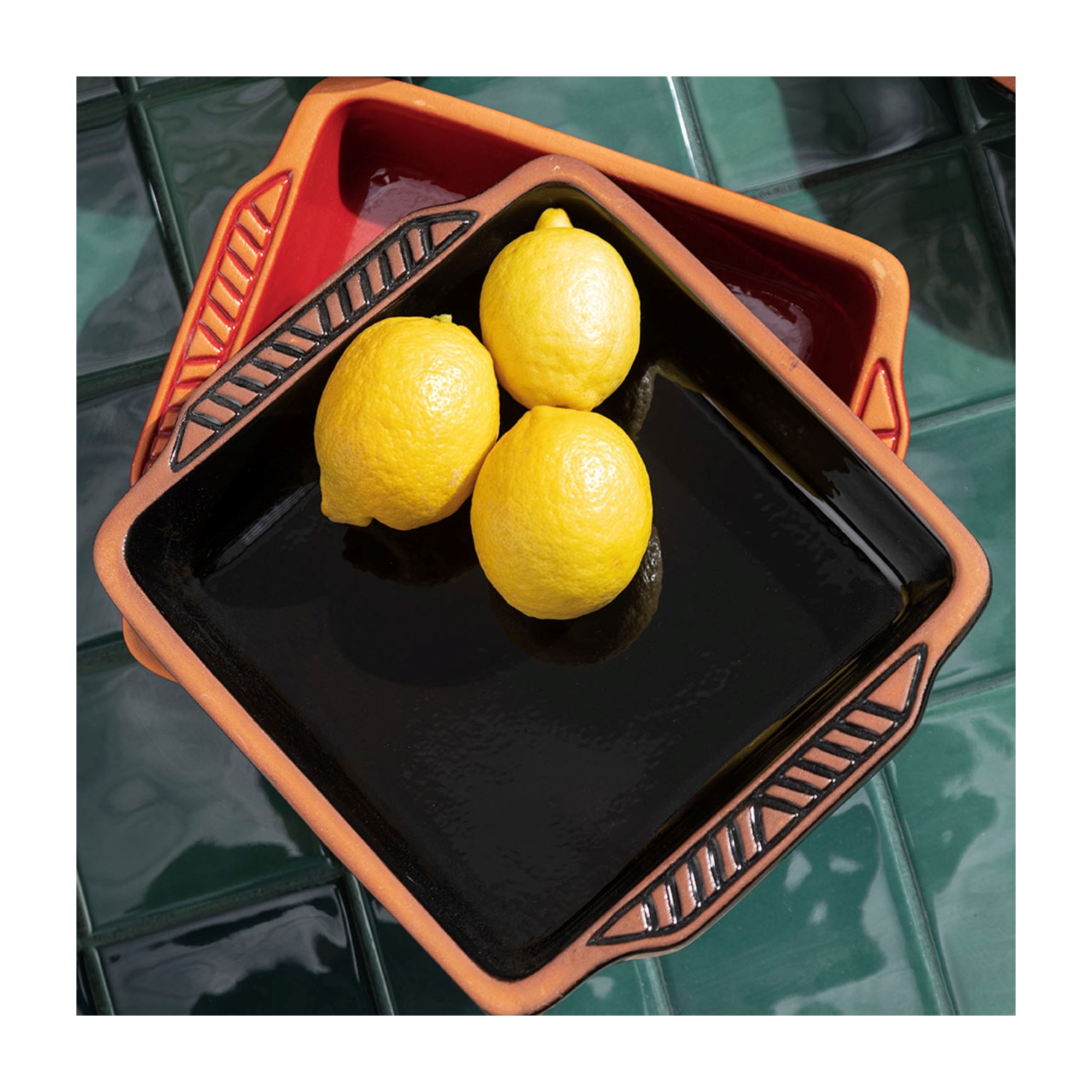 NATURAL DİKDÖRTGEN FIRIN KABI 1.8ML SİYAH