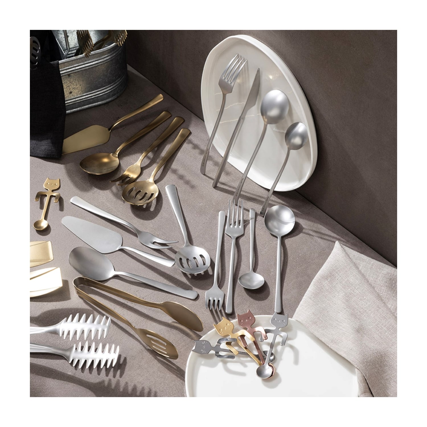 4'LÜ SERVİS SETİ MAT GOLD