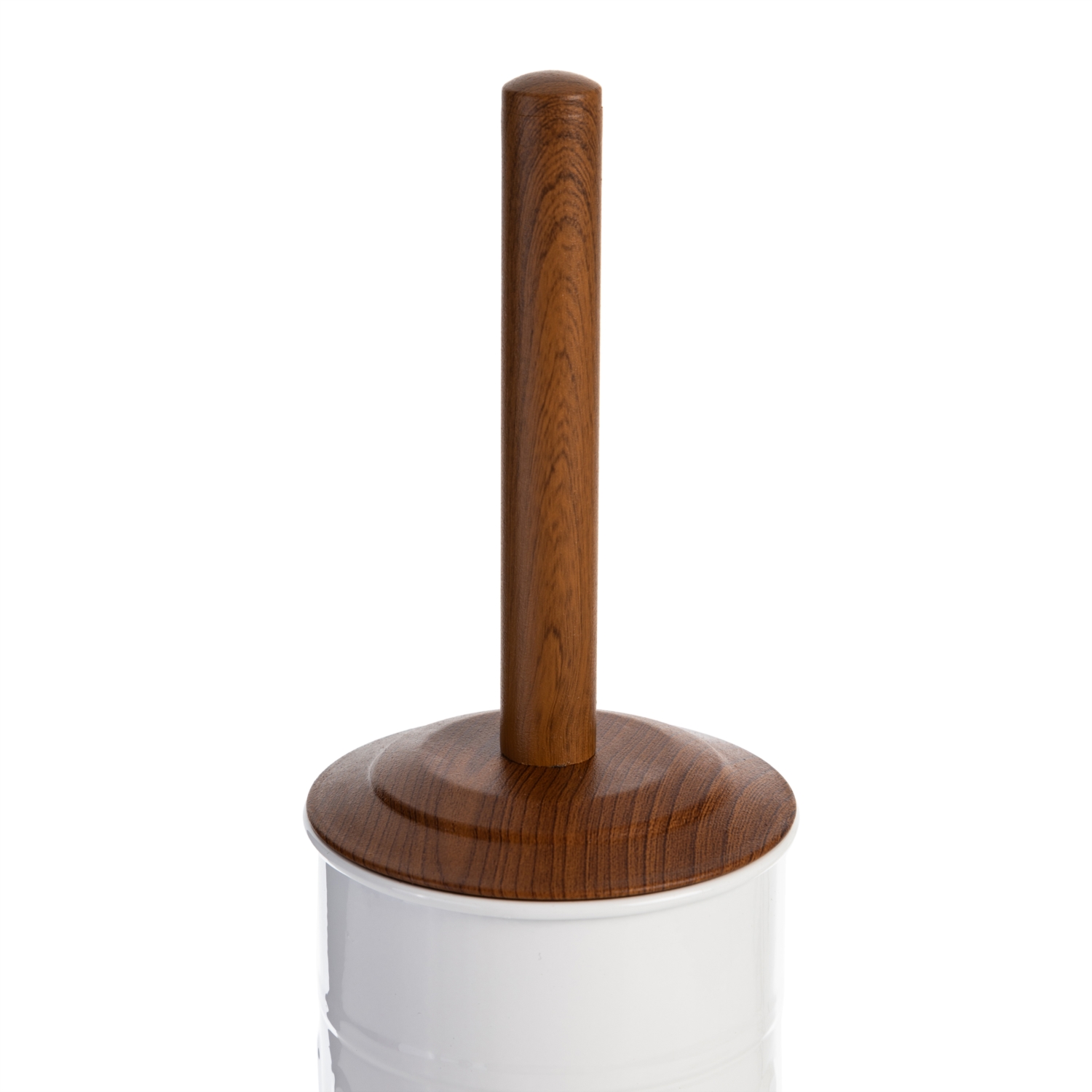 AHŞAP KAPAKLI VINTAGE WC FIRÇASI BEYAZ