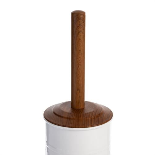  AHŞAP KAPAKLI VINTAGE WC FIRÇASI BEYAZ