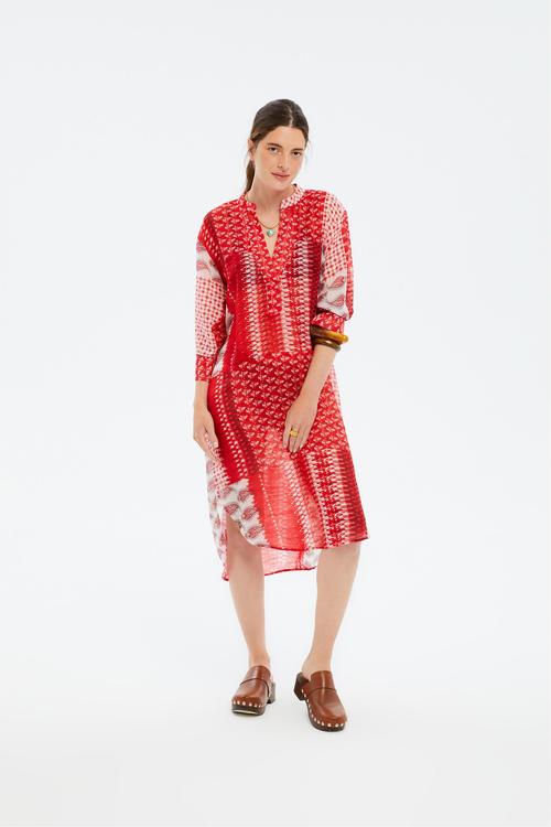  ETNİK DESENLİ PLAJ ELBİSESİ