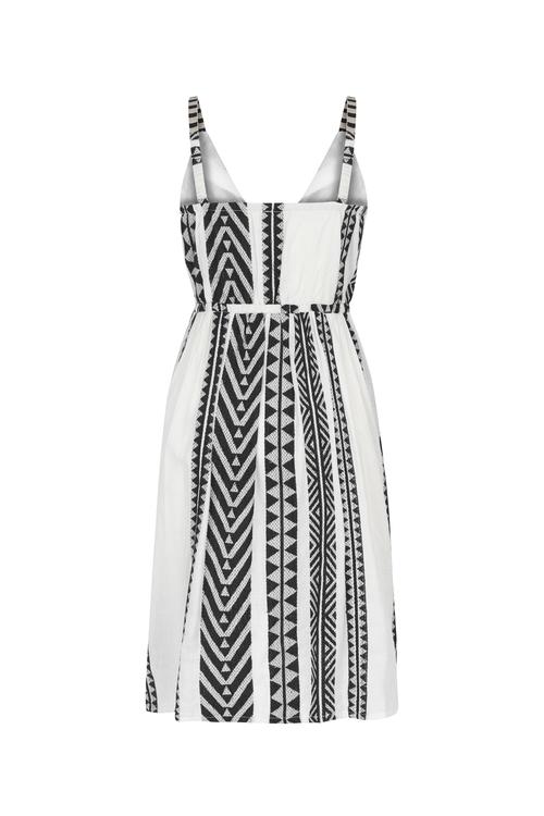  ETNİK DESENLİ ASKILI MİNİ ELBİSE