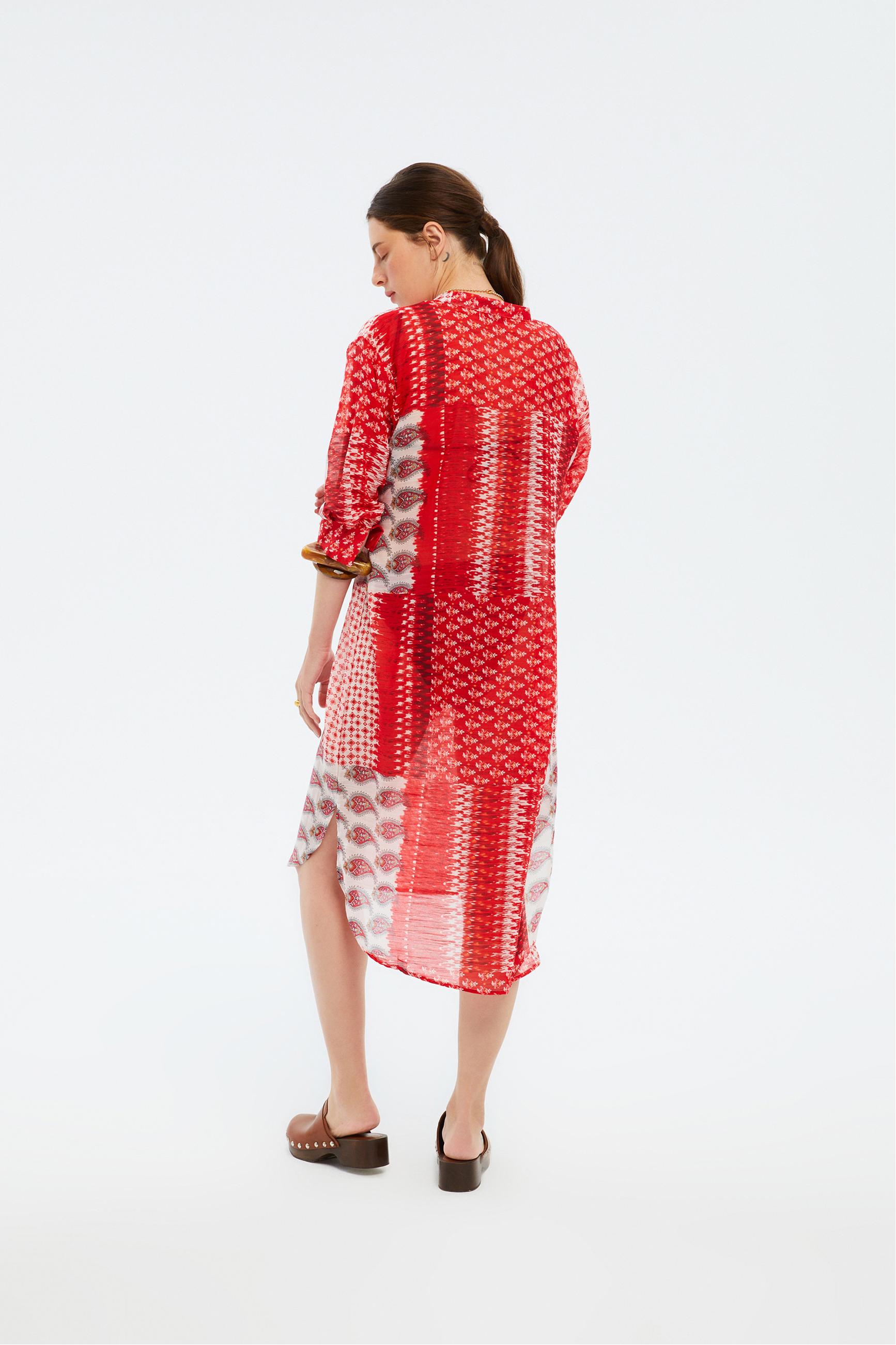 ETNİK DESENLİ PLAJ ELBİSESİ