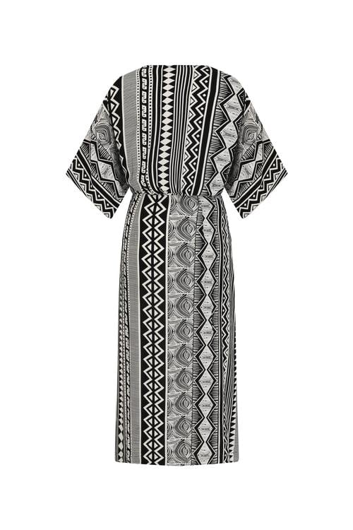  ETNİK DESENLİ UZUN PLAJ ELBİSESİ