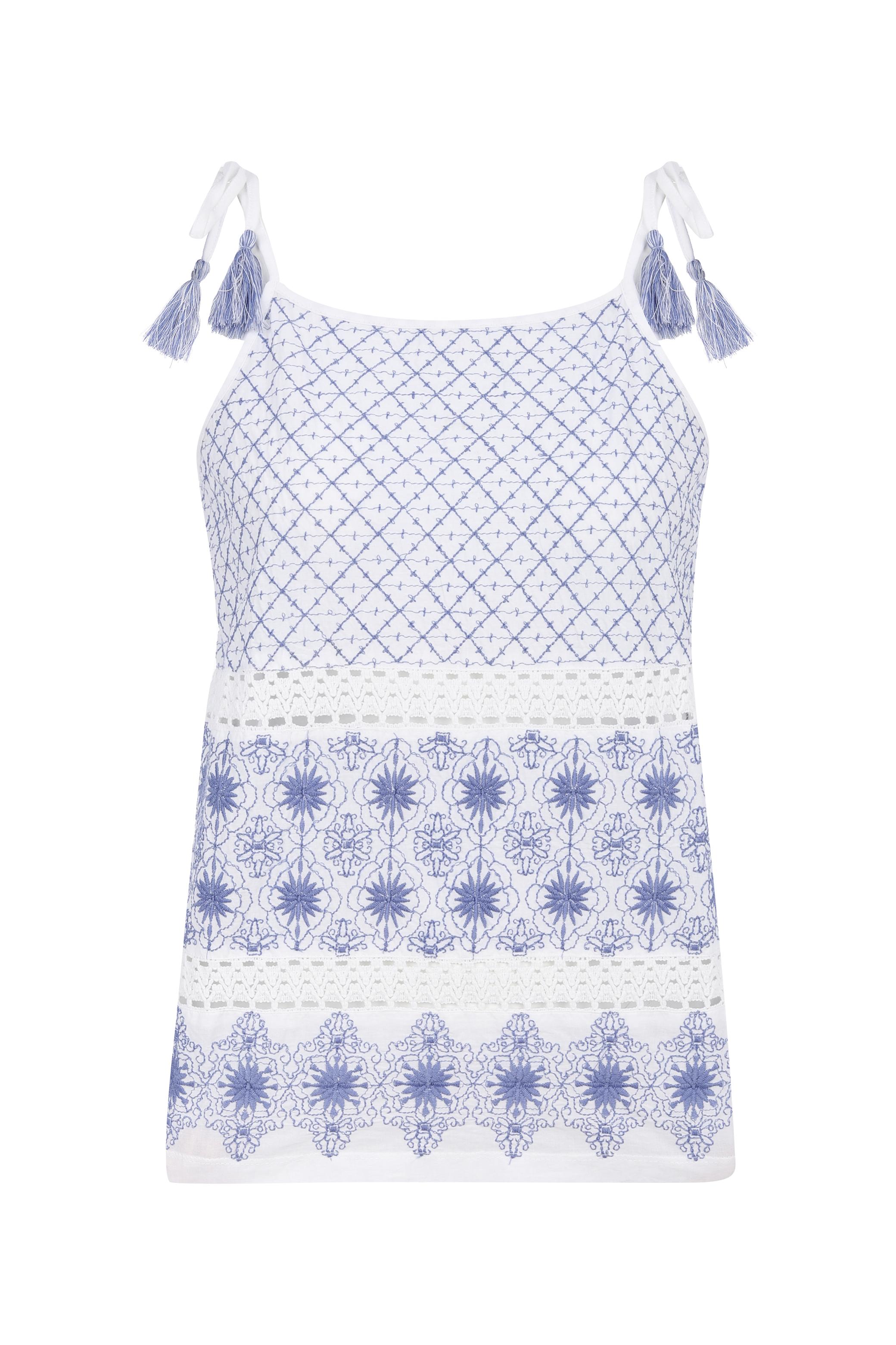 NAKIŞLI ASKILI BLUZ