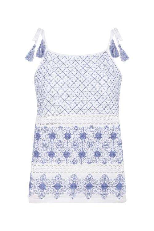  NAKIŞLI ASKILI BLUZ