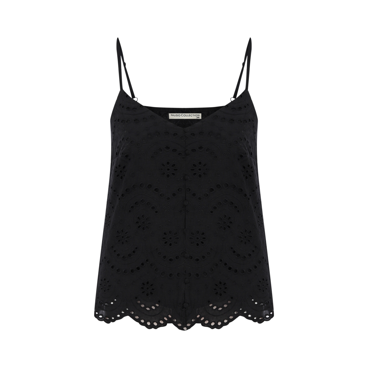 FİSTO İŞLEMELİ ASKILI BLUZ