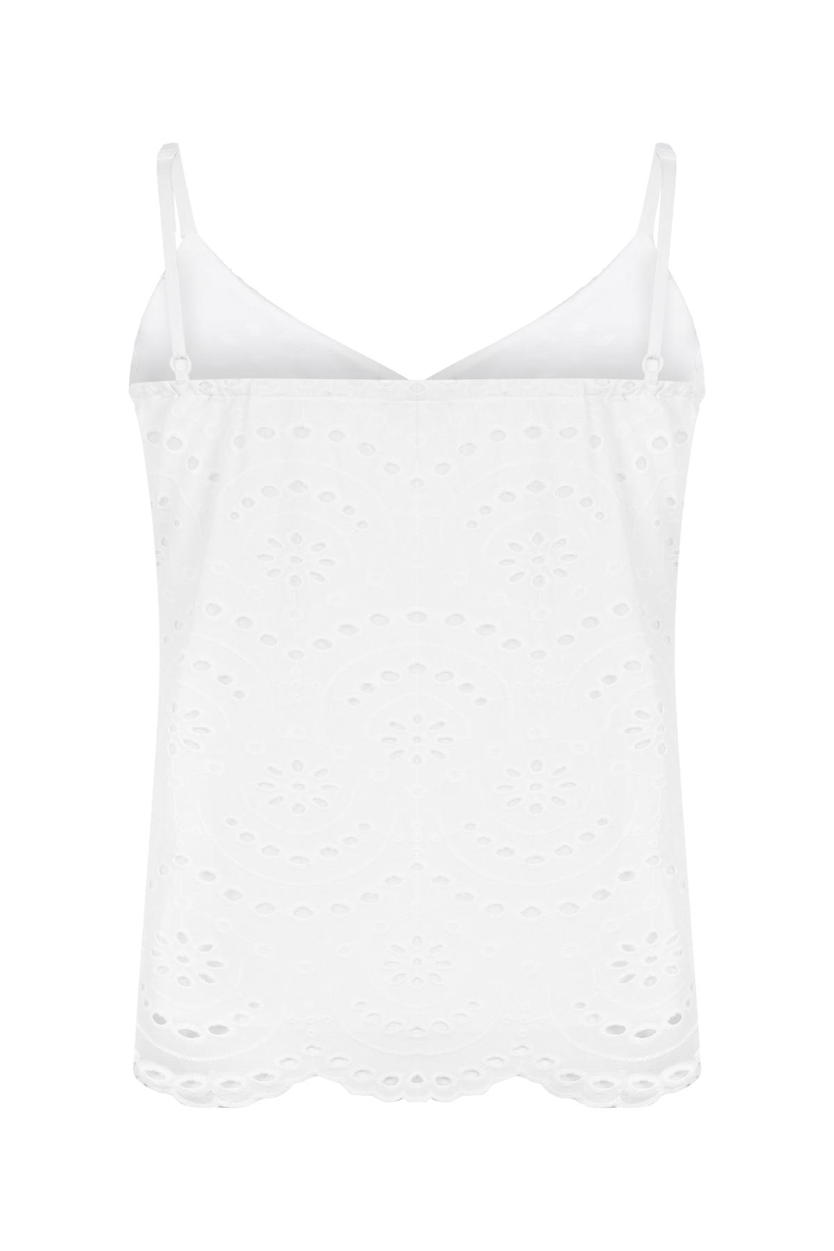 FİSTO İŞLEMELİ ASKILI BLUZ