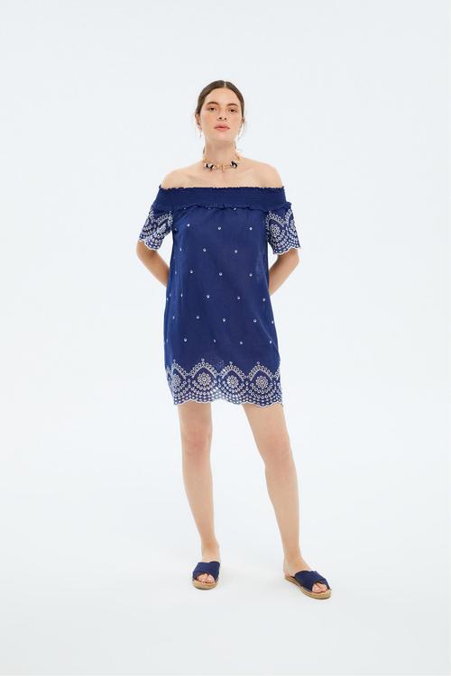  NAKIŞ DETAYLI ELBİSE