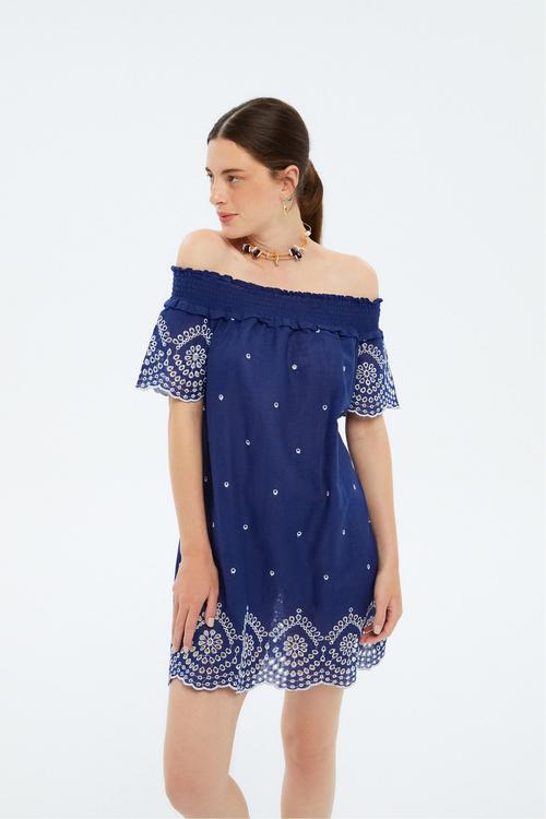  NAKIŞ DETAYLI ELBİSE